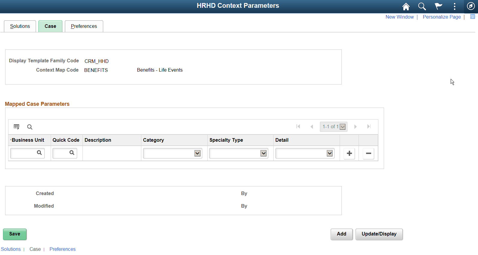 Configure Context Page Case tab
