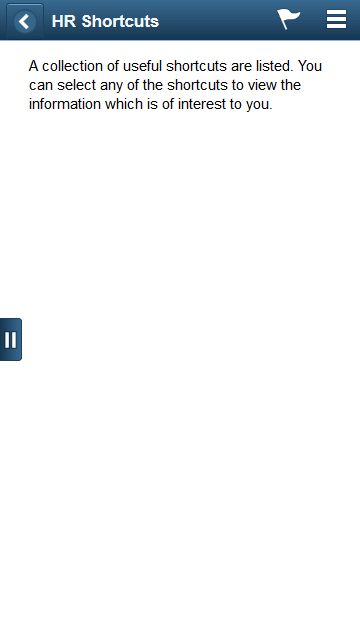 Smartphone) HR Shortcuts Page