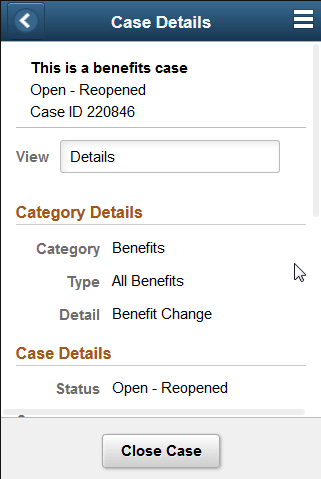 (Smartphone) Case Details Page: Details