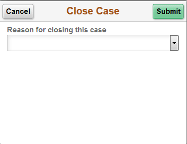 Close Case Modal Window