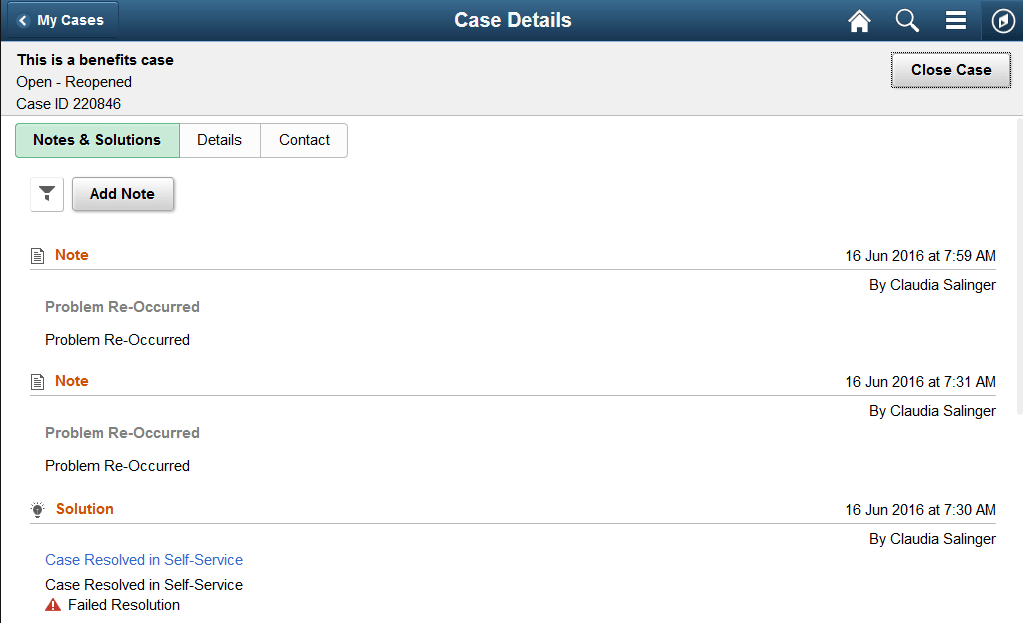 (Tablet) Case Details Page