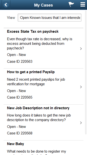 (Smartphone) My Cases Page