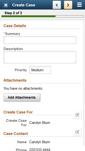 (Smartphone) Enter Details Page