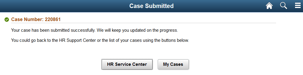Case Submitted Page