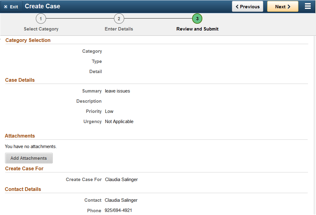 (Tablet) Review and Submit Page