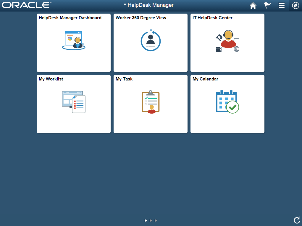 (Tablet) Helpdesk Manager home page