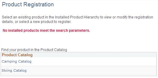 Product Registration page