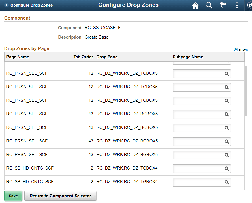 Configure Drop Zones