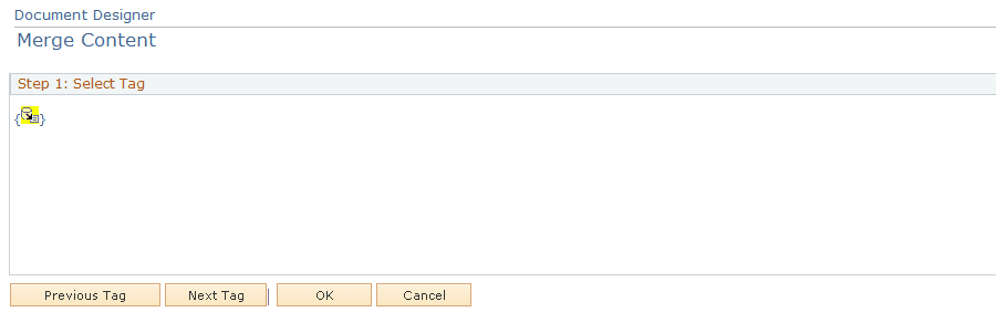 Merge Content page with parameters displayed (1 of 2)