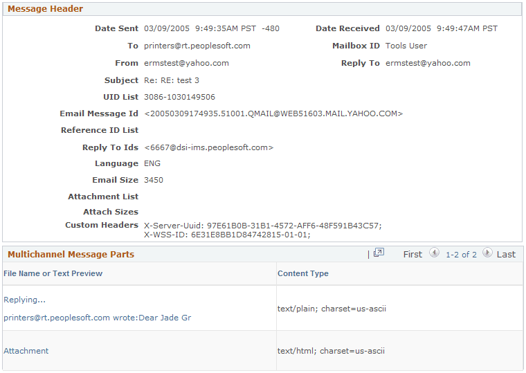 Message Details page (2 of 2)