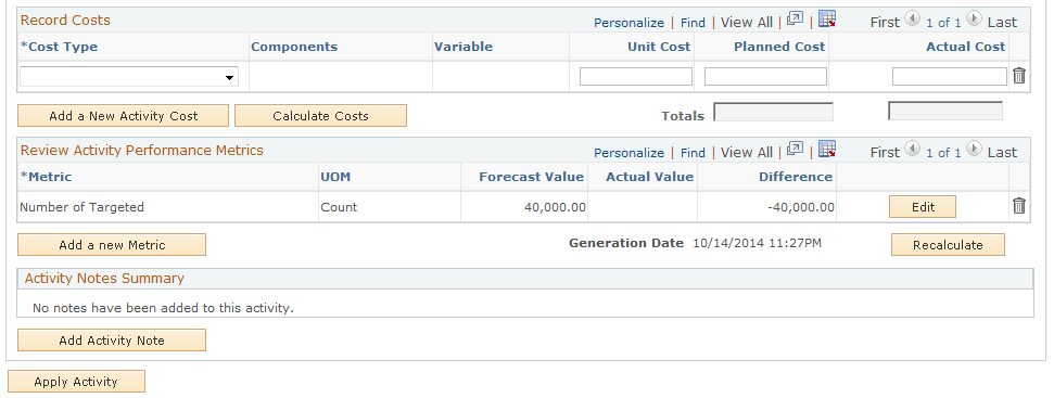 Marketing Programs - Activities page (2 of 2)