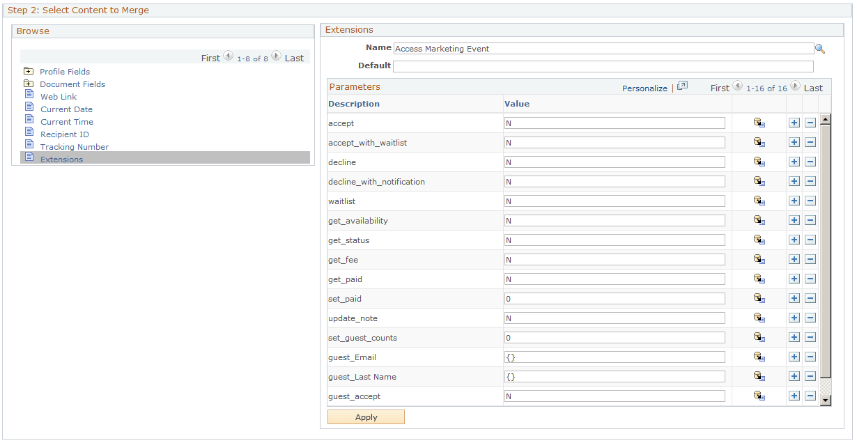 Merge content - Extensions