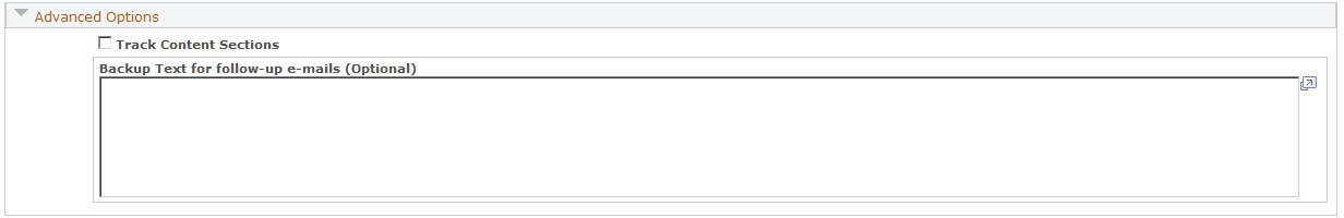 Dynamic Content Advanced Options section