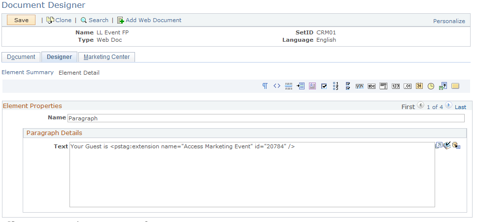 Document Designer - Element Properties