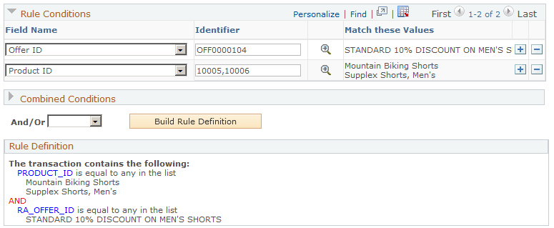 Conditions page (2 of 2)