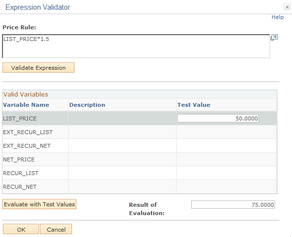 Expression Validator page