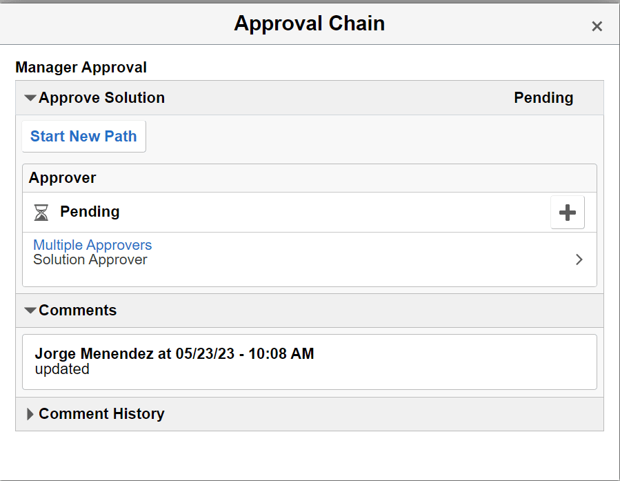 Approval Chain modal