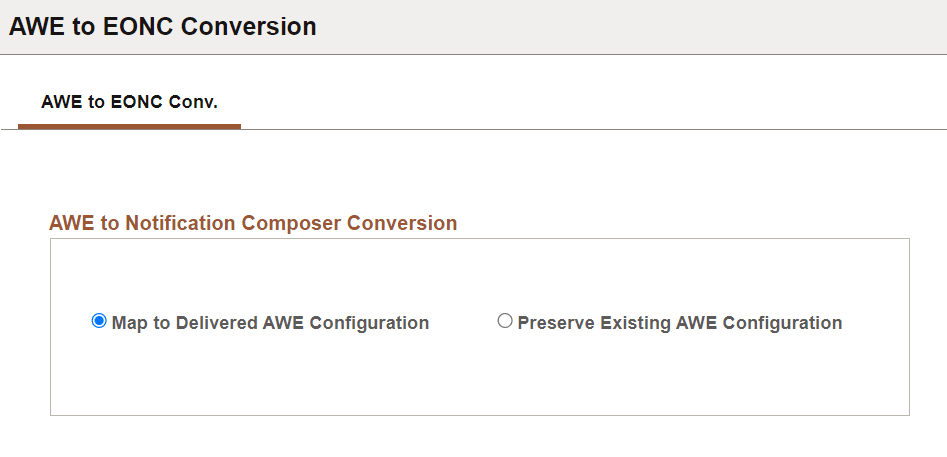 AWE to EONC Conversion page