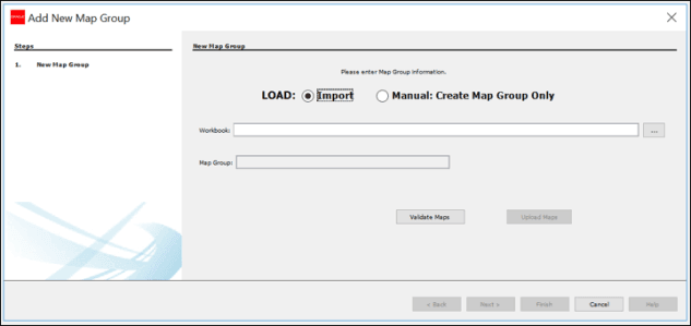 Screenshot showing the import option to create Map Groups
