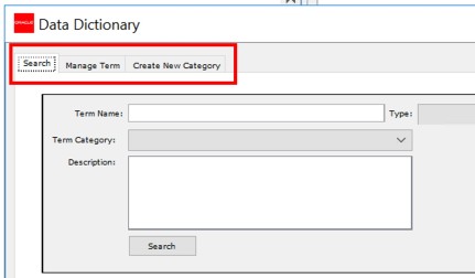 Data Dictionary Tabs