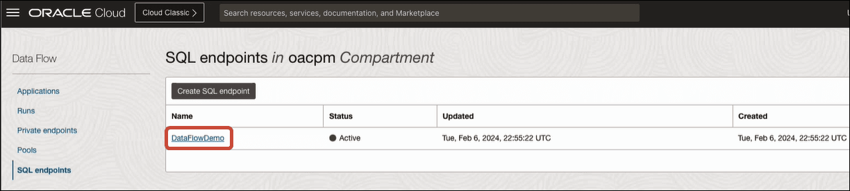 oci-data-flow-sql-endpoint-select.pngの説明が続きます
