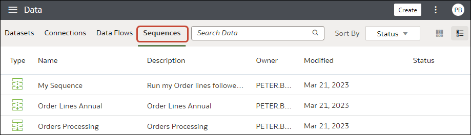 「シーケンス」ダイアログ