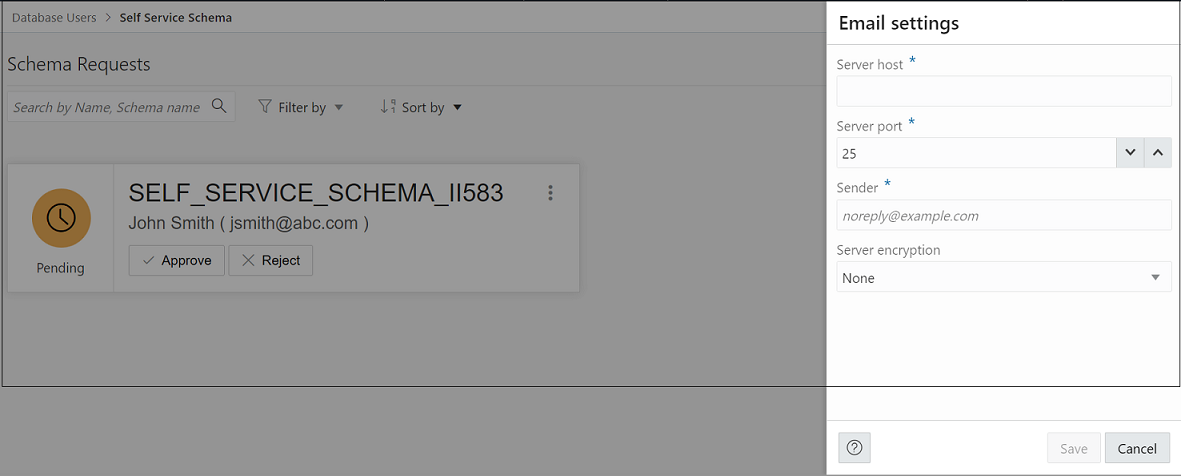 SMTP設定の定義 SMTP設定の定義