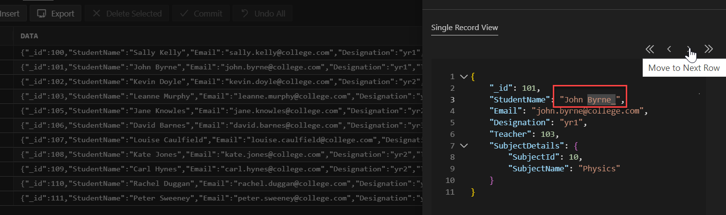 データ・レコードの編集 データ・レコードの編集