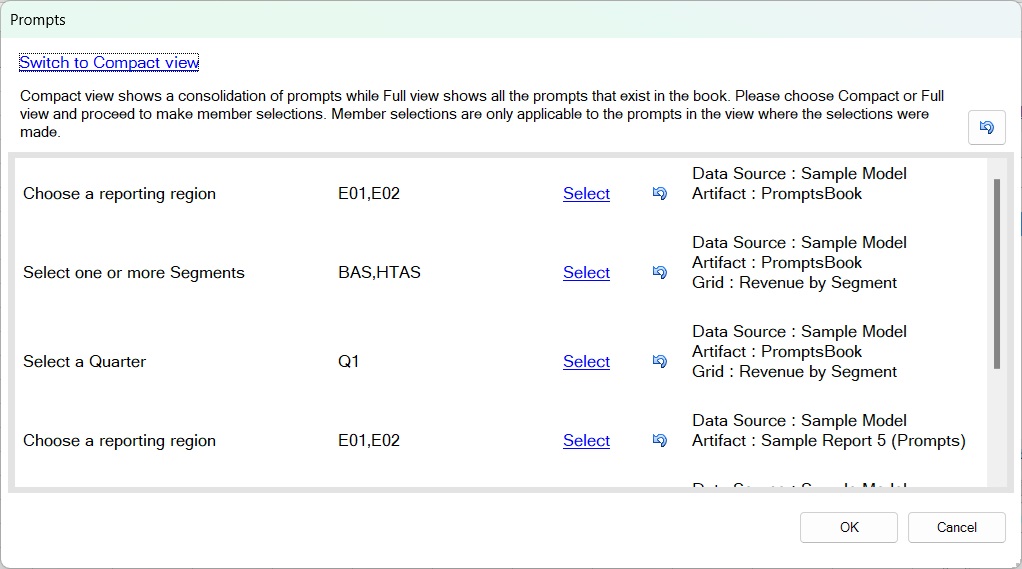 完全モードの「プロンプト」ダイアログ 完全モードの「プロンプト」ダイアログ