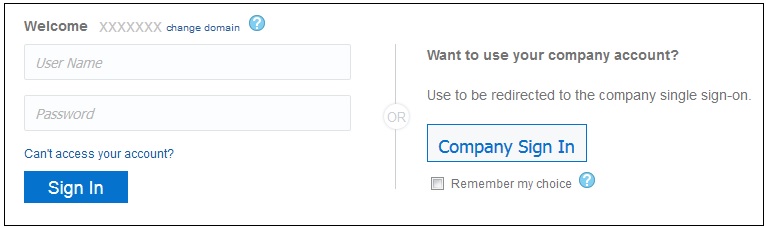 SSO対応環境のサンプルのサインイン画面 SSO対応環境のサンプルのサインイン画面