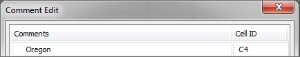「コメントの編集」ダイアログ・ボックスの変更後のテキストを示しています。テキストは、Oregon CoastではなくOregonとなっています。