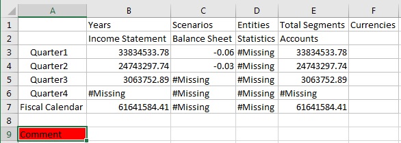 グリッドの外部にコメント・セルがあるアド・ホック・グリッド。 グリッドの外部にコメント・セルがあるアド・ホック・グリッド。