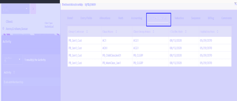 class membership details