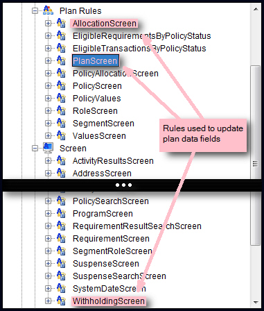 rules for plan data fields