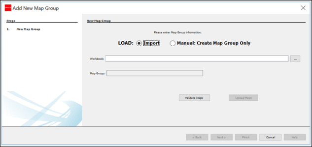 Import option_new map group Screenshot showing the import option to create Map Groups