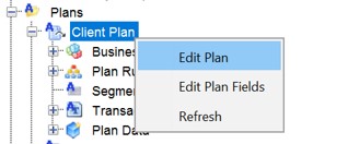 Edit Plan Right-Click Menu
