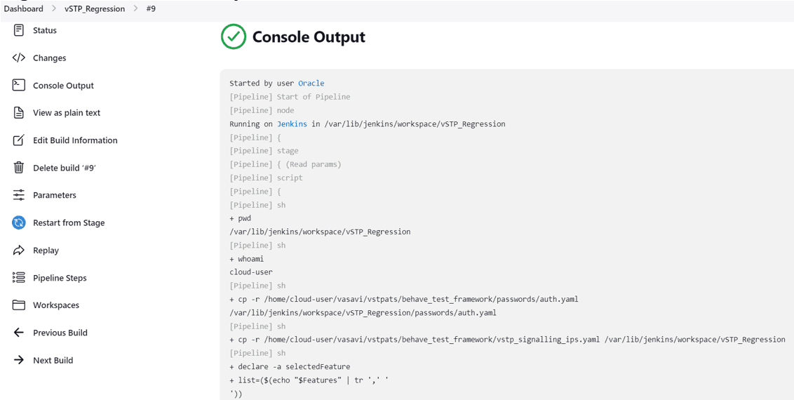 Console Output Console Output