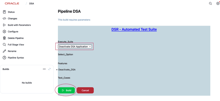 Deactivate DSA Application Deactivate DSA Application