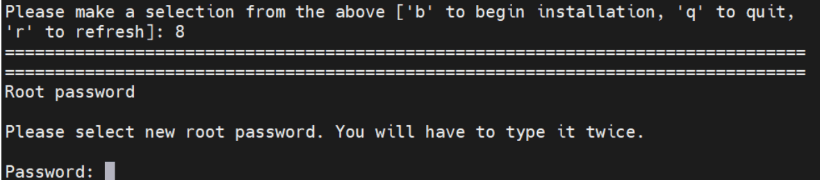 Set password for root user Set password for root user