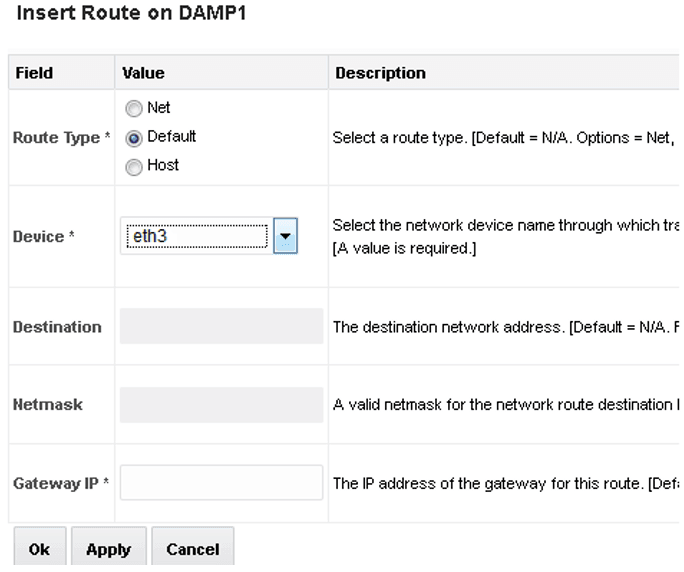 Insert Route on DAMP