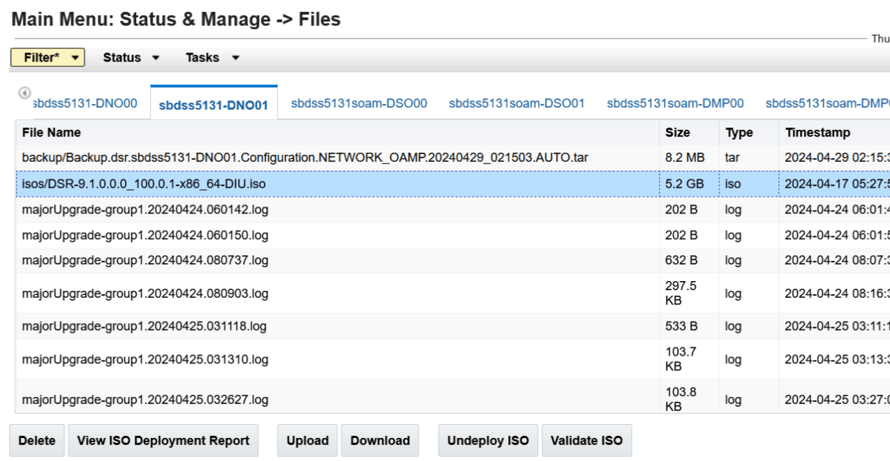 Undeploy ISO Undeploy ISO