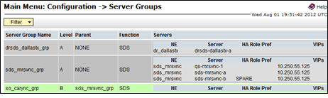 Select Server Group Select Server Group
