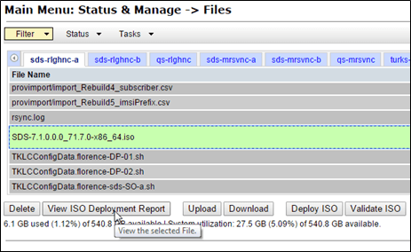 ISO Deployment Report