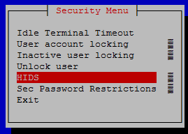 Security Menu