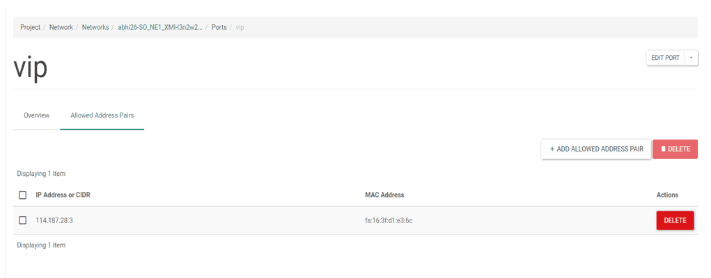 Allowed Address Pairs