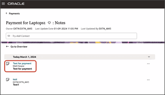 このスクリーンショットは、ノートに正しく表示されているユーザー名を示しています。