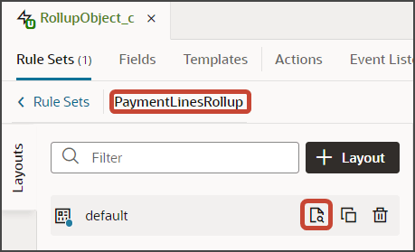 このスクリーンショットは、「デフォルト」レイアウトを開く方法を示しています。