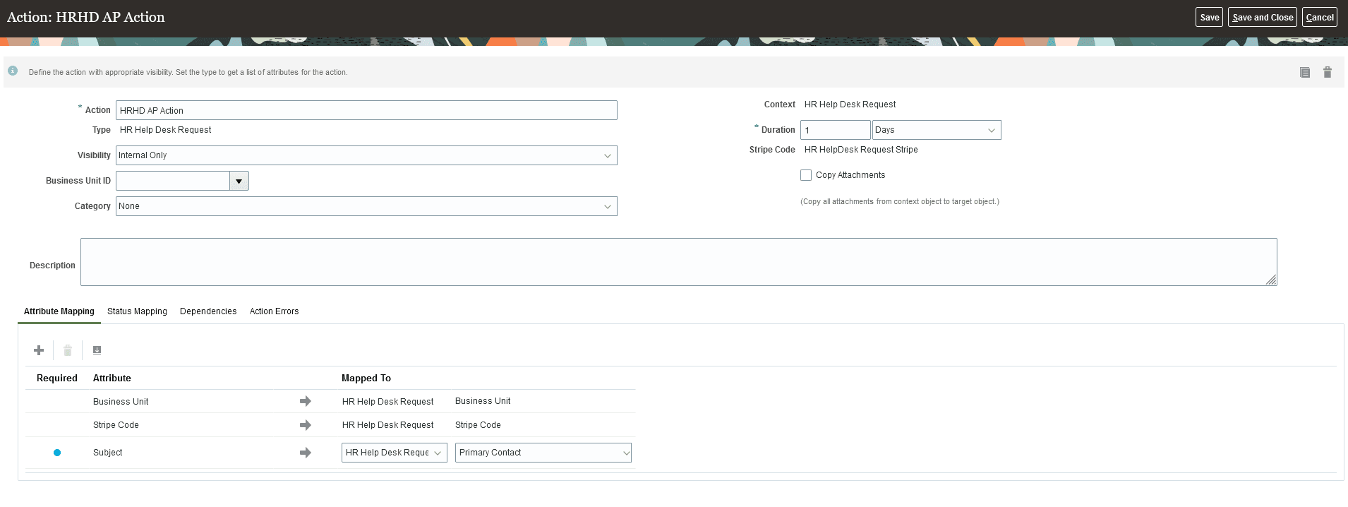 イメージは、「処理プラン処理の管理」ページの「属性マッピング」タブを示しています