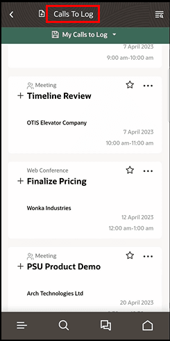 Screemshotに「Insights」ページからの「Calls To Log」カードが表示されます
