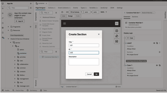 UEFという新しいセクションを作成します。